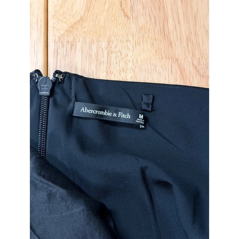 Abercrombie & Fitch Julia Satin Strapless Maxi Dress M Black Formal Chic